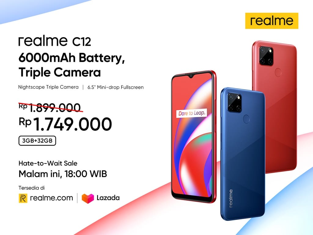 Realme C12 Spesifikasi Harga Android Kelas Entri Baterai 6 000 Mah